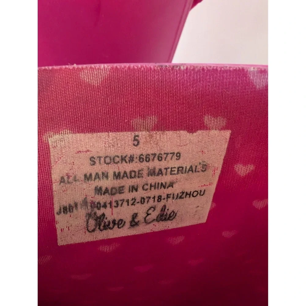 Olive & Edie Kids Rain Boots Magenta Pink Waterproof Rubber Size 5 6676779